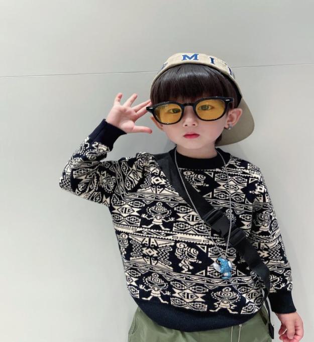 kids boys knitted sweater winter cute baby boy Cartoon pullover sweaters children warm jumper clothes7085444, Black