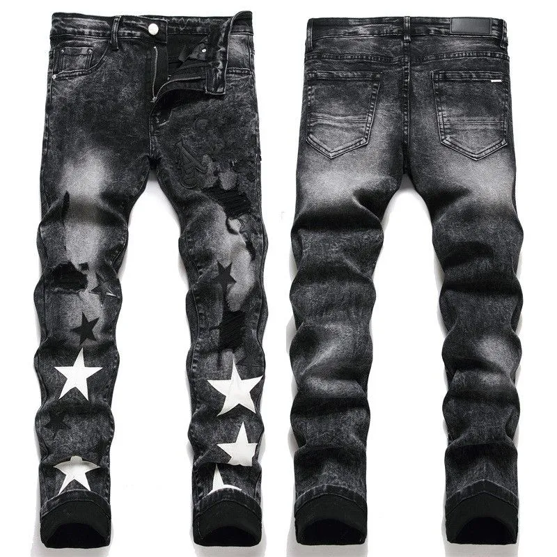 Men's Jeans European Jean Hombre Letter Star Men Embroidery Patchwork Ripped For Trend Brand Motorcycle Pant Mens Skinny R7B4, 12
Men's Jeans European Jean Hombre Letter Star Men Embroidery Patchwork Ripped For Trend Brand Motorcycle Pant Mens Skinny R7B4, 12