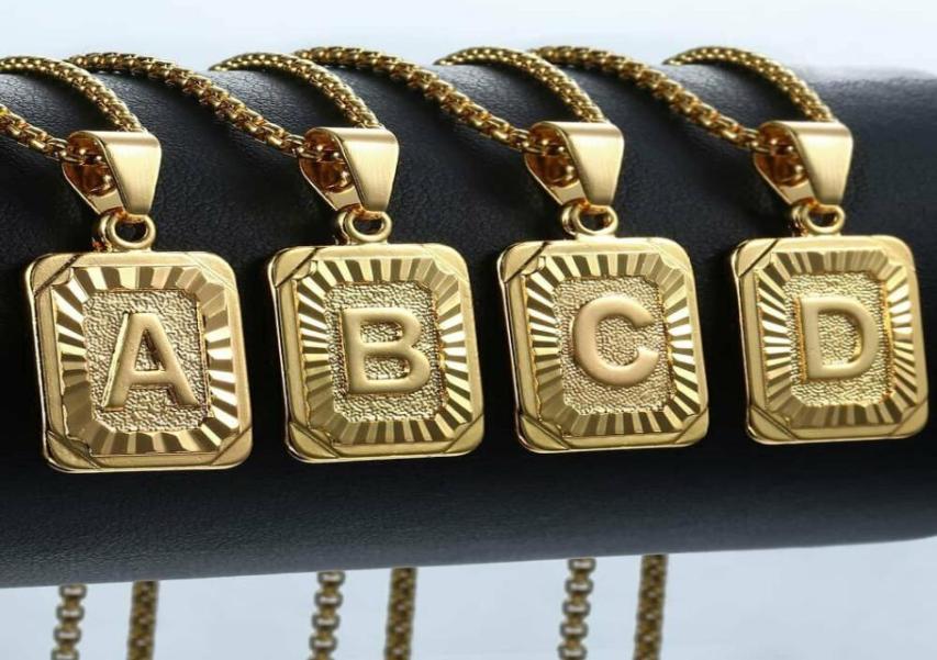 Initial Letter Pendant Name Necklack Yellow Gold j k Necklace for Women Men Bt Friend Jewelry Gifts Drop5081758