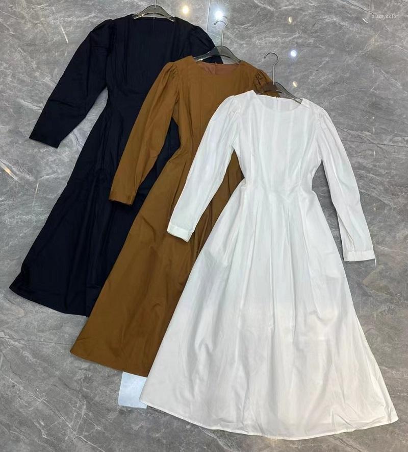 Casual Dresses Cotton Dress 2023 Spring Style Women Pleated Deco Long Sleeve Mid-Calf Length White Khaki Black Solid Basic
Casual Dresses Cotton Dress 2023 Spring Style Women Pleated Deco Long Sleeve Mid-Calf Length White Khaki Black Solid Basic