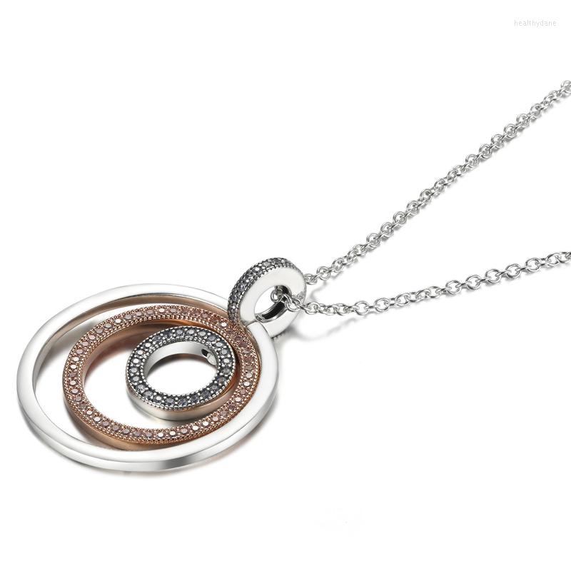 Chains Two-tone Circles Pendant & Necklace Original 925 Sterling Silver Jewelry Chain Necklaces For Women Teen Girls Gift Collares
Chains Two-tone Circles Pendant & Necklace Original 925 Sterling Silver Jewelry Chain Necklaces For Women Teen Girls Gift Collares