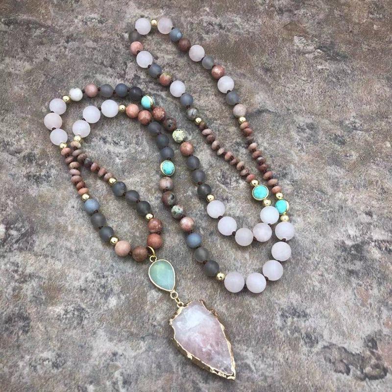 Pendant Necklaces Fashion Handmade Bohemia Natural Stone Bead Necklace For Women Arrow Famale Jewelry Wholesale
Pendant Necklaces Fashion Handmade Bohemia Natural Stone Bead Necklace For Women Arrow Famale Jewelry Wholesale