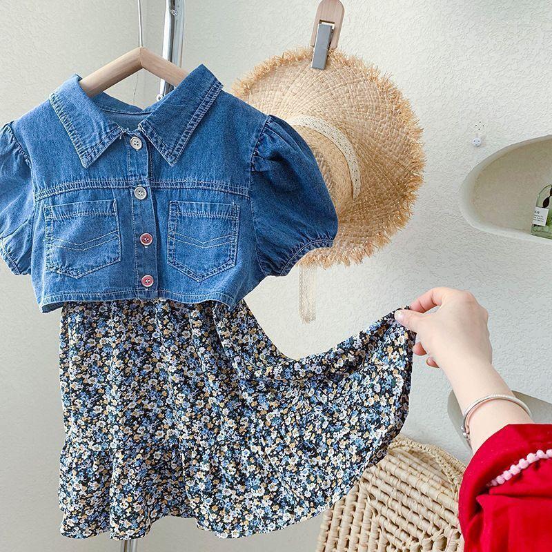 Clothing Sets 2pcs Girl Kids Dress Girls Floral Print And Ruffled Long-sleeve Denim Cardigan Set Dresses, 03
Clothing Sets 2pcs Girl Kids Dress Girls Floral Print And Ruffled Long-sleeve Denim Cardigan Set Dresses, 03