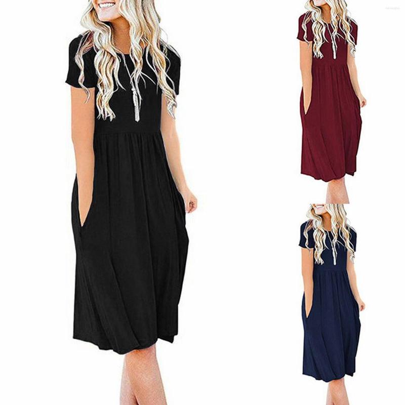 Casual Dresses Women's Summer Plus Size Short Sleeve Dress With Pocket Round Neck Knit Female Holiday Loose Beach Cover Up Robe, Dark blue
Casual Dresses Women's Summer Plus Size Short Sleeve Dress With Pocket Round Neck Knit Female Holiday Loose Beach Cover Up Robe, Dark blue