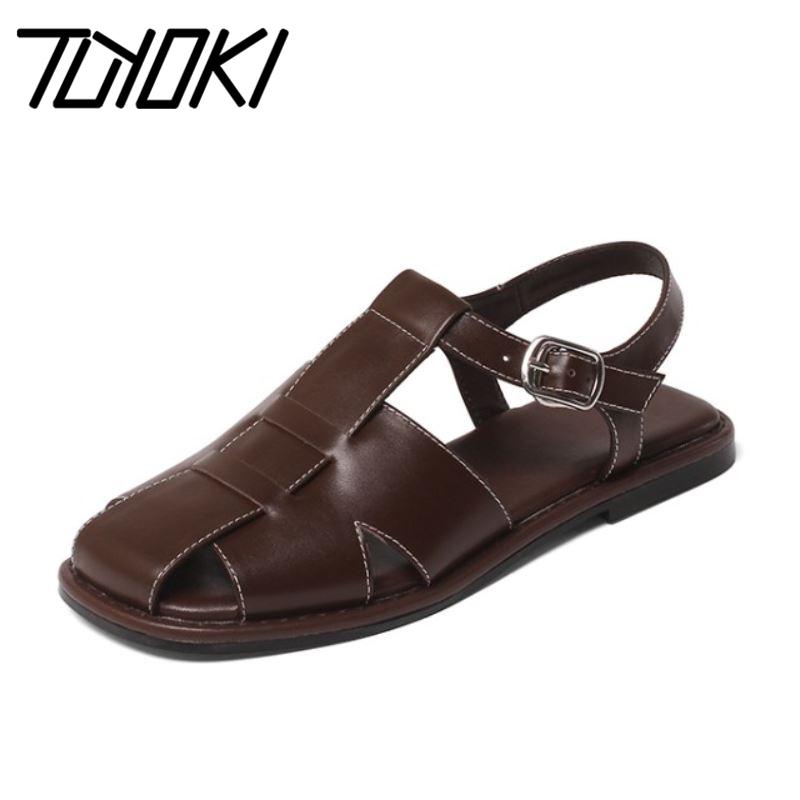 Sandals Tuyoki Size 33-40 Women Summer Shoes Real Leather Buckle Flat Heel For Fashion Casual Daily Vacation, Beige
Sandals Tuyoki Size 33-40 Women Summer Shoes Real Leather Buckle Flat Heel For Fashion Casual Daily Vacation, Beige