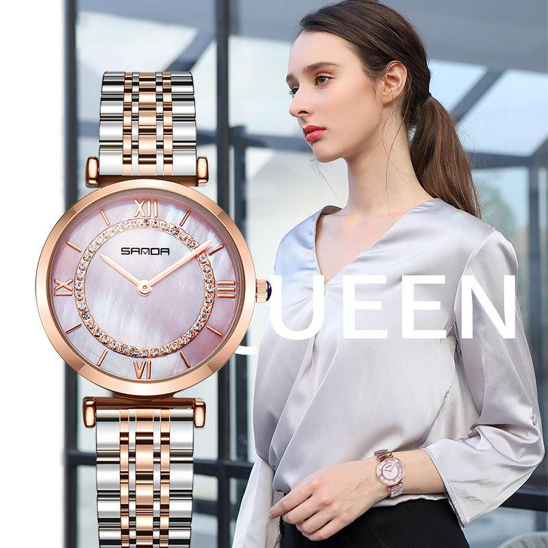 Wristwatches SANDA Luxury Ladies Watch Quartz Diamond Surround Belt WristWatch Dresses Clock Relogio Feminino Fashion Gift For Girlfriend, White
Wristwatches SANDA Luxury Ladies Watch Quartz Diamond Surround Belt WristWatch Dresses Clock Relogio Feminino Fashion Gift For Girlfriend, White