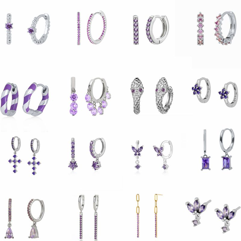 925 Sterling Silver Needle Silver Purple Crystal Pendant Hoop Earrings for Women Multi Style Exquisite Piercing Earrings Jewelry
925 Sterling Silver Needle Silver Purple Crystal Pendant Hoop Earrings for Women Multi Style Exquisite Piercing Earrings Jewelry