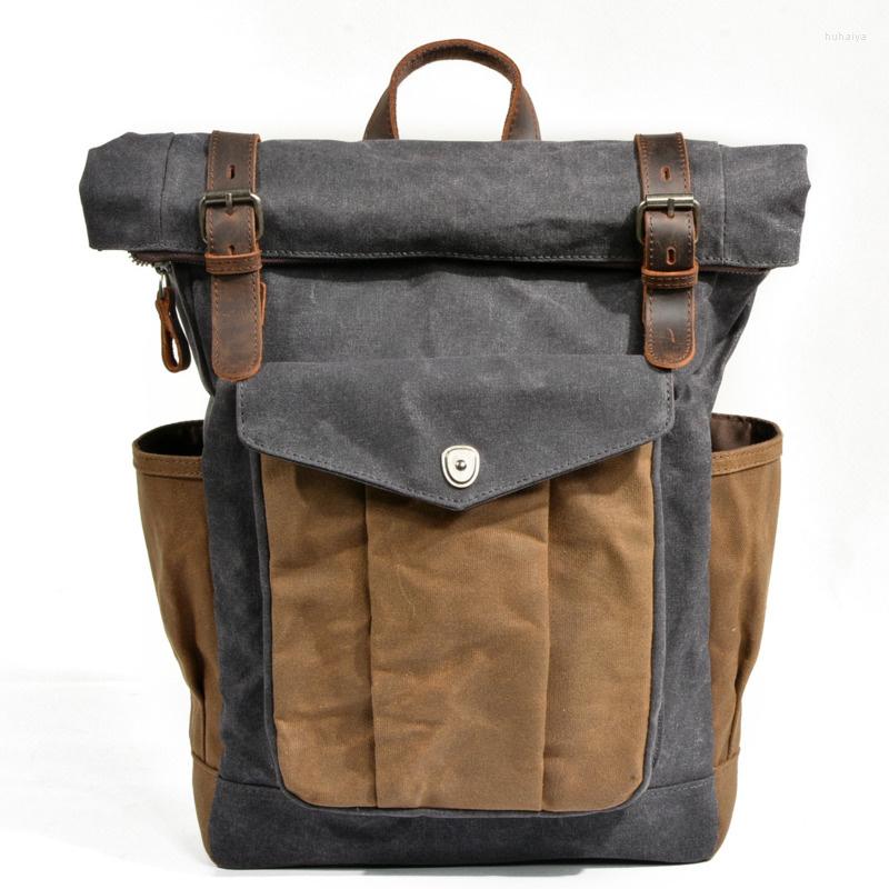 Backpack Canvas Backpacks For Men Oil Wax Leather Travel Large Waterproof Daypacks Retro Bagpack Luxury Vintage Bag, Dark gray
Backpack Canvas Backpacks For Men Oil Wax Leather Travel Large Waterproof Daypacks Retro Bagpack Luxury Vintage Bag, Dark gray