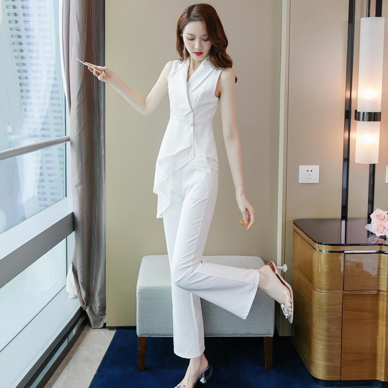 Women's Tracksuits Summer Irregular Suit Professional Waist For Womens Elegant Fashionable White Lace Stitching One Buckle Lady Two-piece
Women's Tracksuits Summer Irregular Suit Professional Waist For Womens Elegant Fashionable White Lace Stitching One Buckle Lady Two-piece