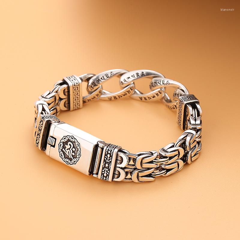 Link Bracelets Retro Accessories Lucky Six-character Mantra Bracelet For Men Personalized Fashion Jewelry Domineering Trend
Link Bracelets Retro Accessories Lucky Six-character Mantra Bracelet For Men Personalized Fashion Jewelry Domineering Trend