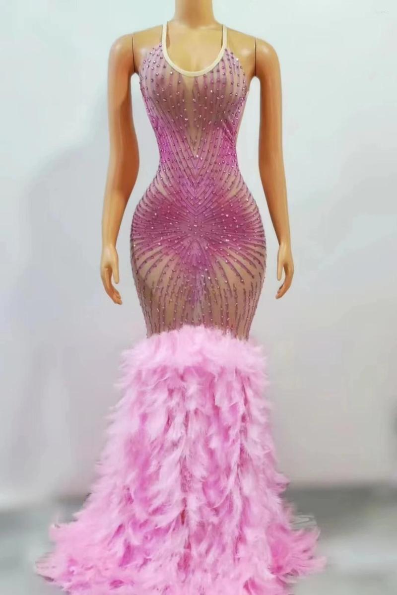 Stage Wear Sparkly Rhinestones Feathers Long Dress Sexy Backless Mesh See Through Celebrate Birthday Performance Costume, Black
Stage Wear Sparkly Rhinestones Feathers Long Dress Sexy Backless Mesh See Through Celebrate Birthday Performance Costume, Black