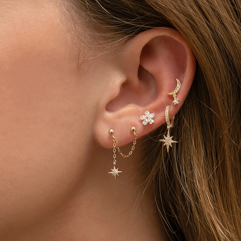 Aide 925 Sterling Silver Two Circle Hoop Earrings For Women Zircon Star Pendant Chain Tassel Double Huggie Earring Party Jewelry
Aide 925 Sterling Silver Two Circle Hoop Earrings For Women Zircon Star Pendant Chain Tassel Double Huggie Earring Party Jewelry