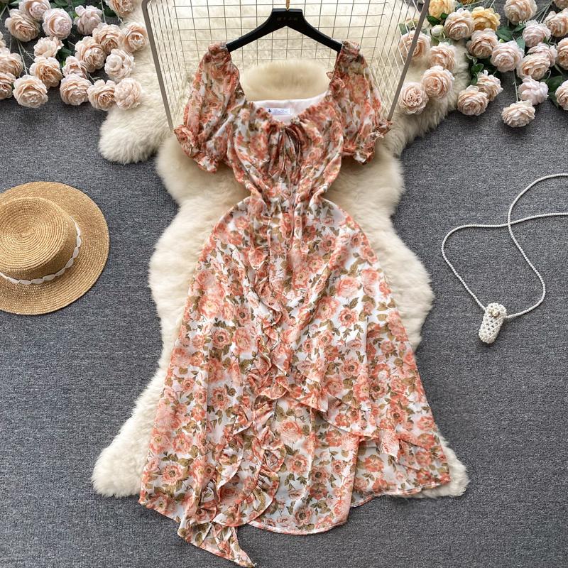 Party Dresses Foamlina Floral Print Women's Dress Summer Fashion Lace Up V Neck Short Sleeve High Waist Ruffles Irregular Beach Holidays, Black
Party Dresses Foamlina Floral Print Women's Dress Summer Fashion Lace Up V Neck Short Sleeve High Waist Ruffles Irregular Beach Holidays, Black