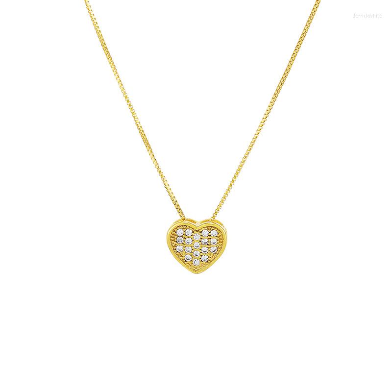 Pendant Necklaces Yuancheng Jewelry Plated 24K Gold Heart-shaped Zircon Necklace Fairy Temperament Simple Korea Ins Love Women
Pendant Necklaces Yuancheng Jewelry Plated 24K Gold Heart-shaped Zircon Necklace Fairy Temperament Simple Korea Ins Love Women