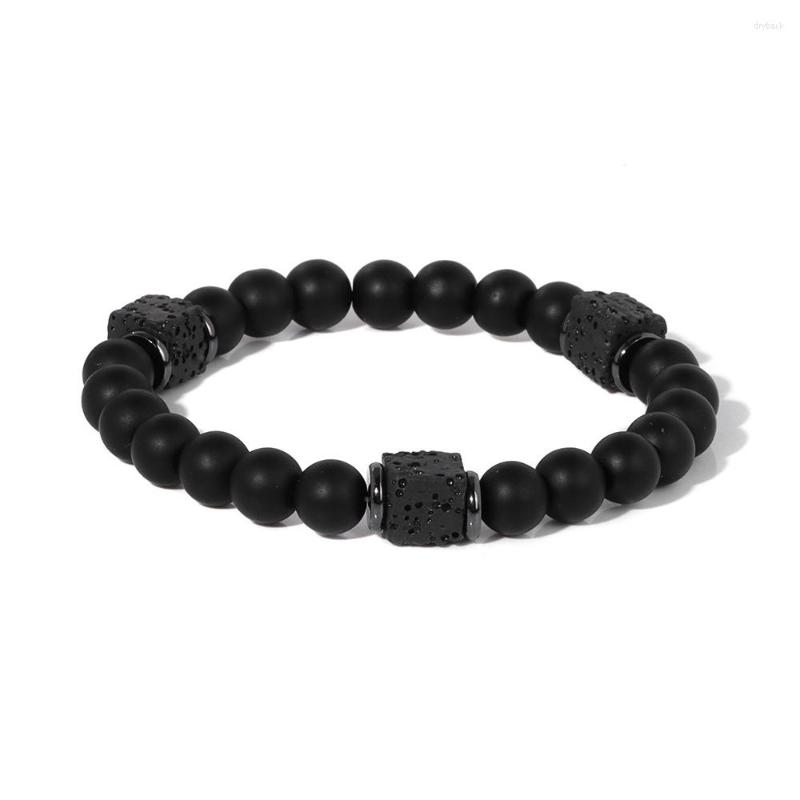 Strand Lava Square Volcanic Stone Bracelet Man Matte Black Glass Beads Retro
Strand Lava Square Volcanic Stone Bracelet Man Matte Black Glass Beads Retro
