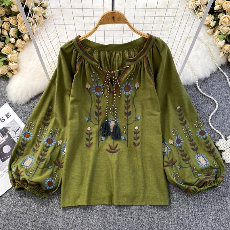 Women's Blouses Ethnic Style Blouse O-Neck Shirts Women Loose Fit Shirt Embroidered Tops Female Casual LanternSleeve Blusas Drop, Green
Women's Blouses Ethnic Style Blouse O-Neck Shirts Women Loose Fit Shirt Embroidered Tops Female Casual LanternSleeve Blusas Drop, Green