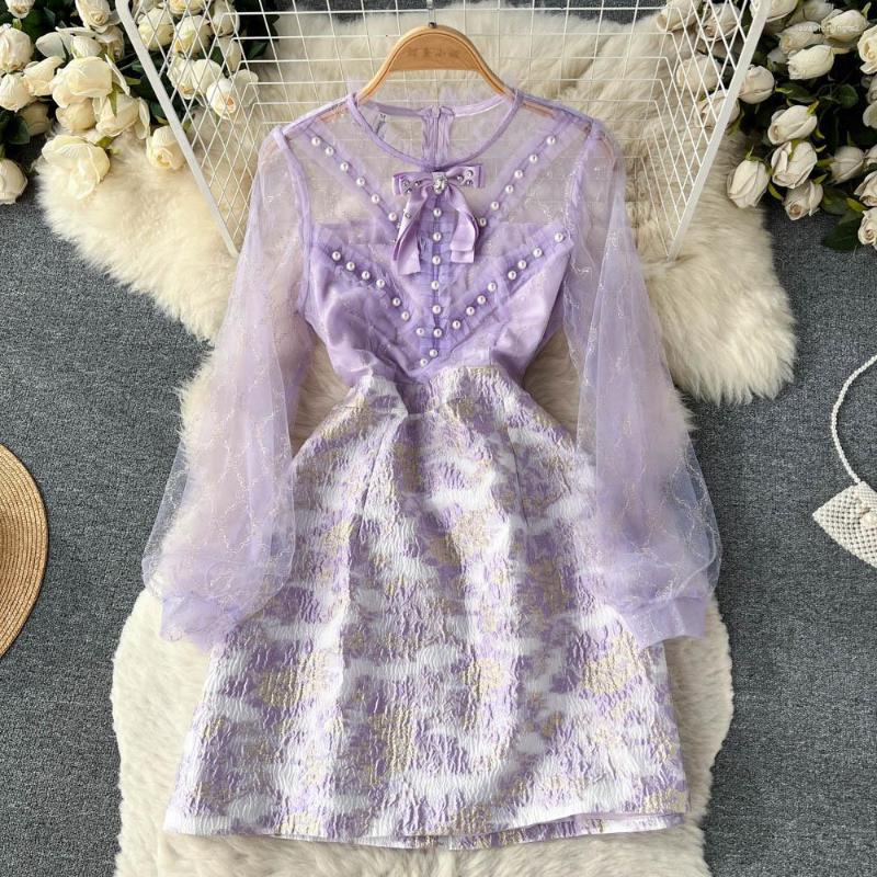 Casual Dresses Luxury Fashion Spring Summer Purple Beading Dress High Quality Women's Embroidery Mesh Patchwork Jacquard Party Short, Beige
Casual Dresses Luxury Fashion Spring Summer Purple Beading Dress High Quality Women's Embroidery Mesh Patchwork Jacquard Party Short, Beige