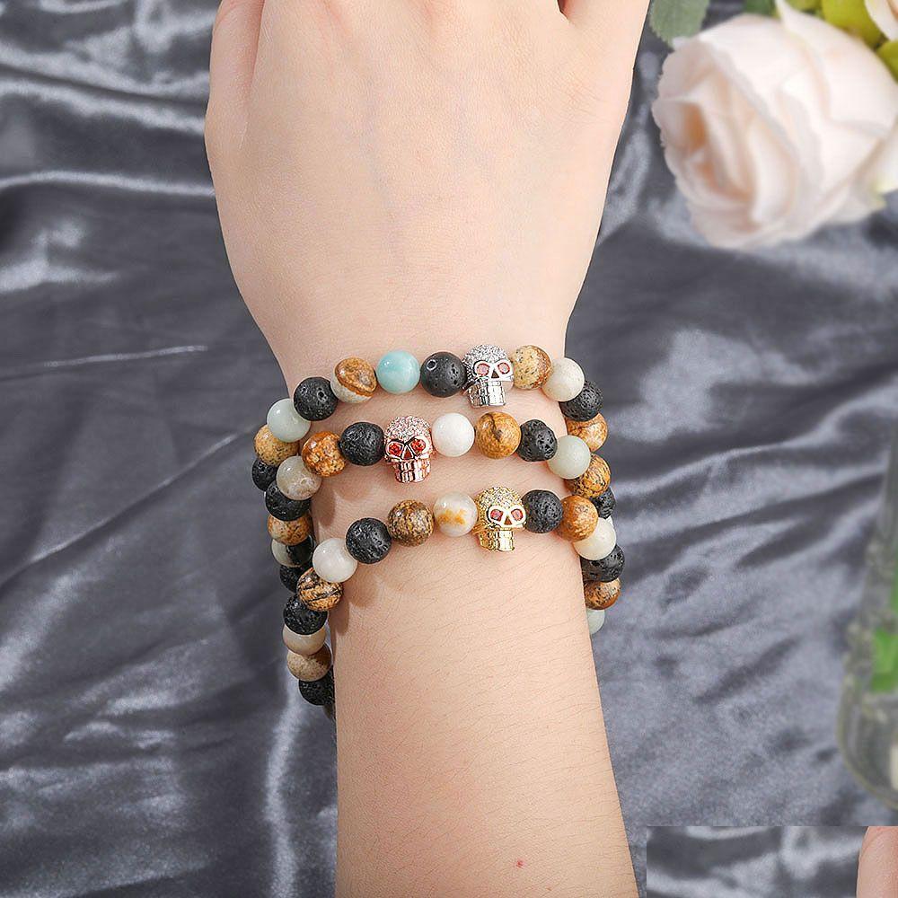 Beaded New Cz Skl Charm Bracelet Lava Stone Bead Bracelets For Men Or Women Wholesale Yoga Jewelry Drop Delivery Dhbpz
Beaded New Cz Skl Charm Bracelet Lava Stone Bead Bracelets For Men Or Women Wholesale Yoga Jewelry Drop Delivery Dhbpz