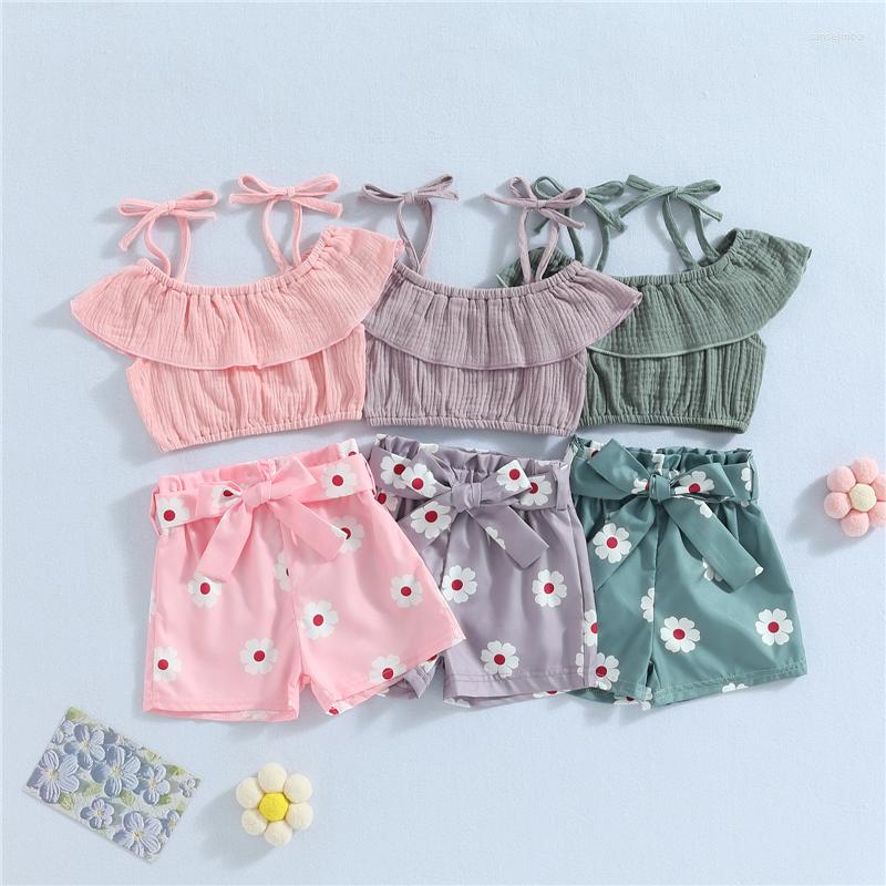 Clothing Sets Summer Children Outfit Kid Girl Bandage Strap Cold Shoulder Tops And Elastic Casual Floral Print Shorts Toddler Set, Pink
Clothing Sets Summer Children Outfit Kid Girl Bandage Strap Cold Shoulder Tops And Elastic Casual Floral Print Shorts Toddler Set, Pink