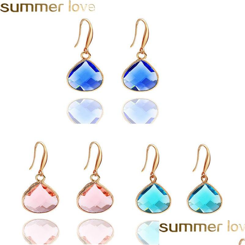 Dangle Chandelier New Simple Yellow White Blue Crystal Water Drop Earrings For Women Big Copper Meatal Hook Earring Party Dh21V
Dangle Chandelier New Simple Yellow White Blue Crystal Water Drop Earrings For Women Big Copper Meatal Hook Earring Party Dh21V