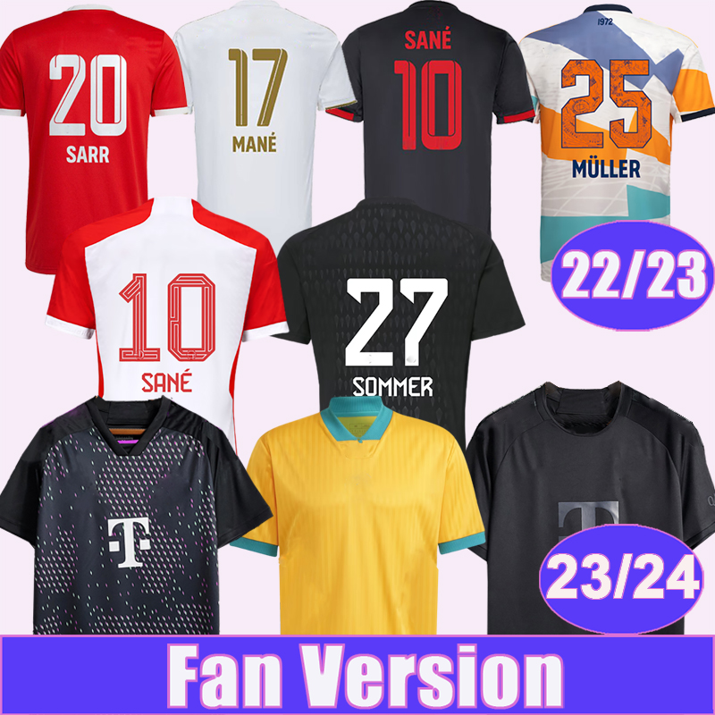 23 24 MANE KIMMICH MULLER Mens Soccer Jerseys ICONS Retro 22 23 50TH GNABRY COMAN SABITZER DAVIES SARR HERNANDEZ MULLER Home Away Goalkeeper Football Shirts, Qm10411 2223 50th commemorative no patch