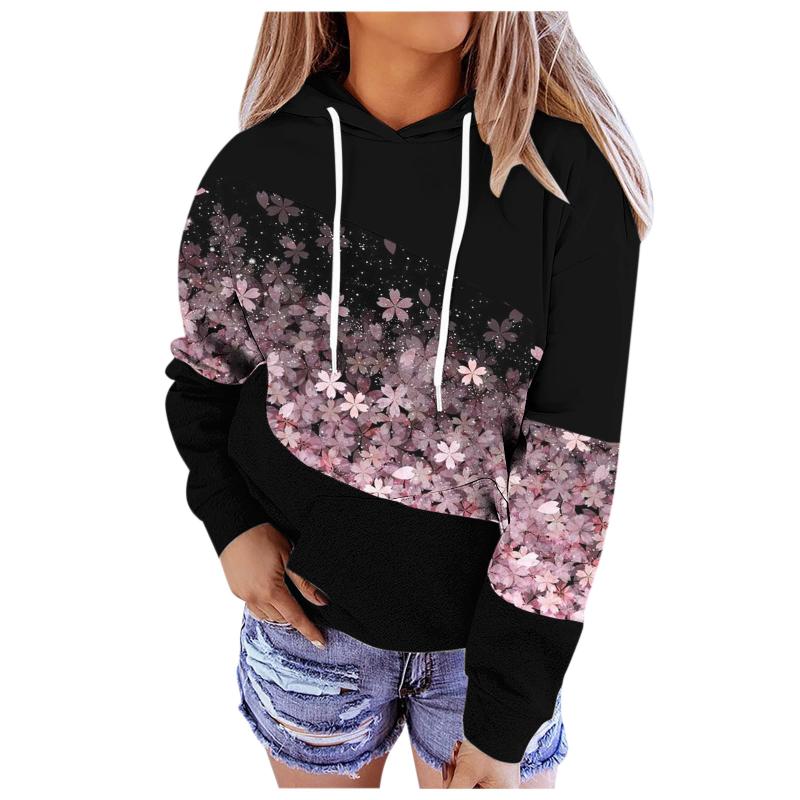 Women' Hoodies & Sweatshirts Floral Women Patchwork Hooded Sweatshirt Autumn Winter Warm Long Sleeve Printed Female Drawstring Pullovers To, Black
Women' Hoodies & Sweatshirts Floral Women Patchwork Hooded Sweatshirt Autumn Winter Warm Long Sleeve Printed Female Drawstring Pullovers To, Black