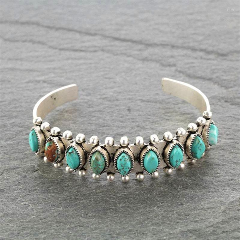 Link Bracelets Charm Female Green Turquoise Stone Bracelet Bangle Silver Color Geometric Elegant Oval Wedding For Women
Link Bracelets Charm Female Green Turquoise Stone Bracelet Bangle Silver Color Geometric Elegant Oval Wedding For Women