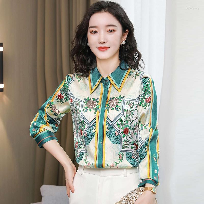 Women' Blouses Vintage Shirts Women Top Printed Mulberry Silk Blouse Long Sleeve Oversized Shirt, Green
Women' Blouses Vintage Shirts Women Top Printed Mulberry Silk Blouse Long Sleeve Oversized Shirt, Green