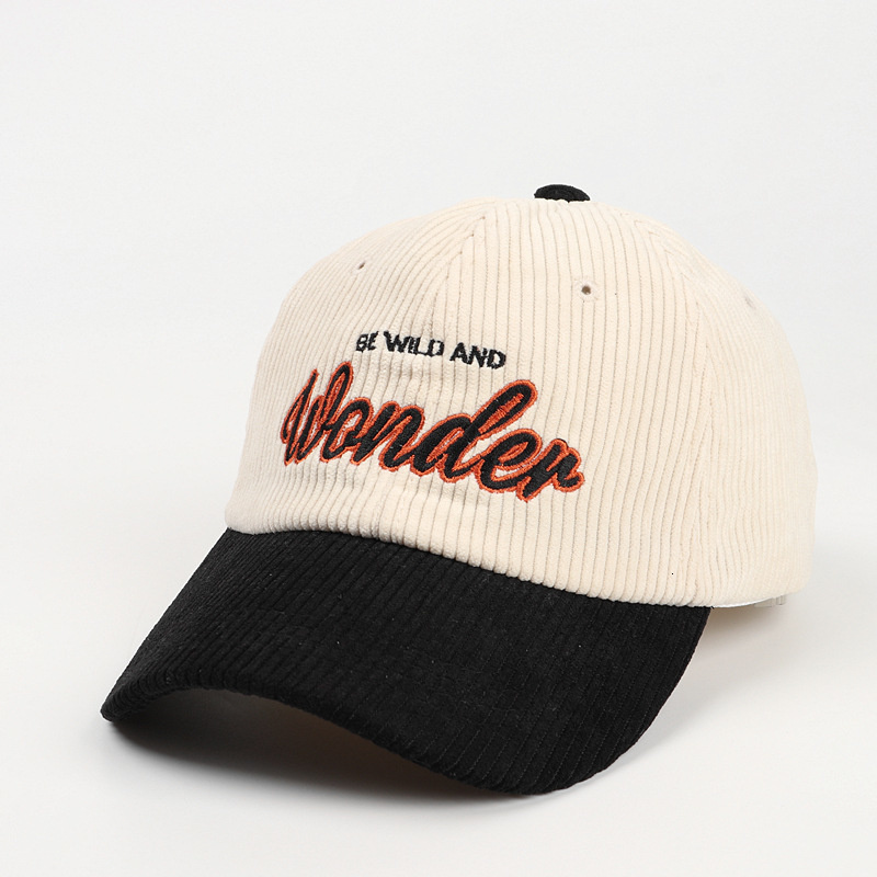 Ball Caps Corduroy Colorblock Embroidery Baseball Cap For Female Kpop Women's Winter Hat Cotton Men's Sun 230525