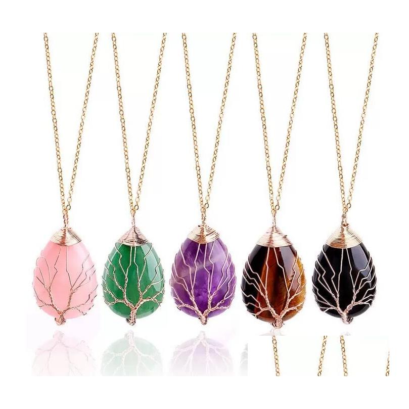 Pendant Necklaces Oval Natural Stone Necklace Jewelry Copper Line Wrapped Tree Of Life For Women Gift Drop Delivery Pendants Dhtux
Pendant Necklaces Oval Natural Stone Necklace Jewelry Copper Line Wrapped Tree Of Life For Women Gift Drop Delivery Pendants Dhtux