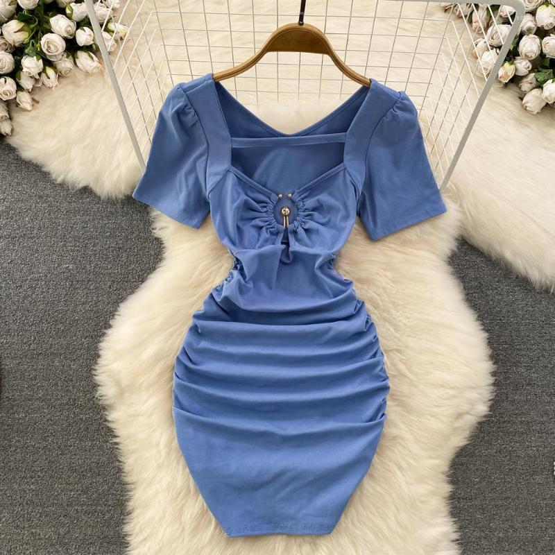 Party Dresses Summer Fashion Girl Sexy Short-sleeved Square Neck Exposed Chest Hollow Waist Thin Small Section Short Package Hip Dress, Black
Party Dresses Summer Fashion Girl Sexy Short-sleeved Square Neck Exposed Chest Hollow Waist Thin Small Section Short Package Hip Dress, Black