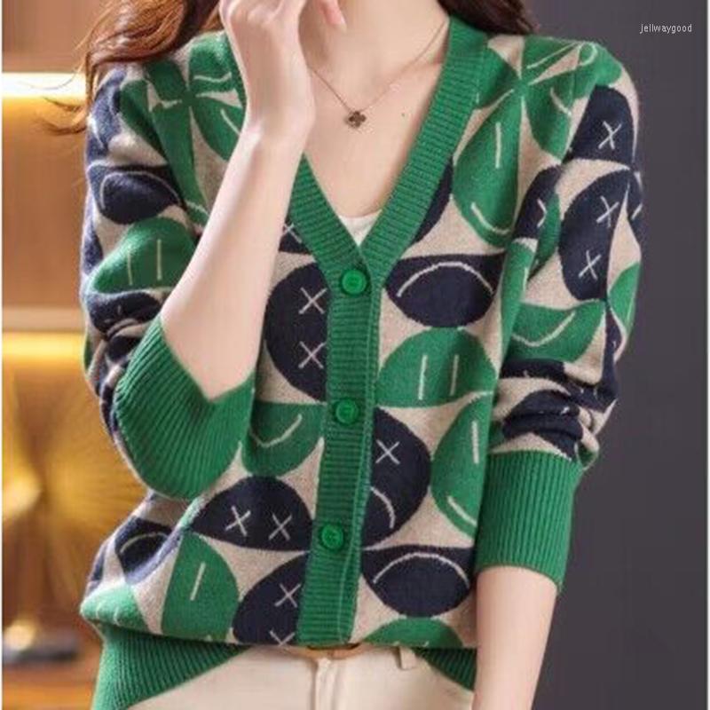 Women's Knits 2023 Autumn Winter Long Sleeve Cardigans For Woman Sueter Fashion Knitted Tops V Neck Cartoon Sweater Knitwears Womens, Green
Women's Knits 2023 Autumn Winter Long Sleeve Cardigans For Woman Sueter Fashion Knitted Tops V Neck Cartoon Sweater Knitwears Womens, Green
