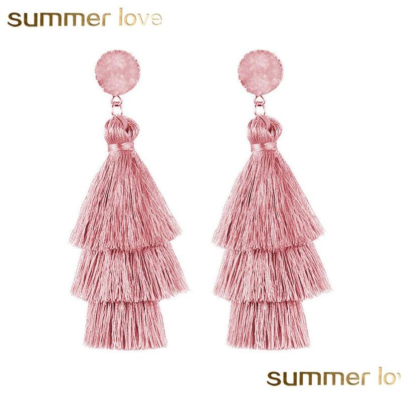 Charm Trendy 3 Layered Colorf Tassel Earrings Handmade Bohemia Style Resin Stone Dangle Earring For Women High Quality Jewelry Gift Dh2Ix
Charm Trendy 3 Layered Colorf Tassel Earrings Handmade Bohemia Style Resin Stone Dangle Earring For Women High Quality Jewelry Gift Dh2Ix