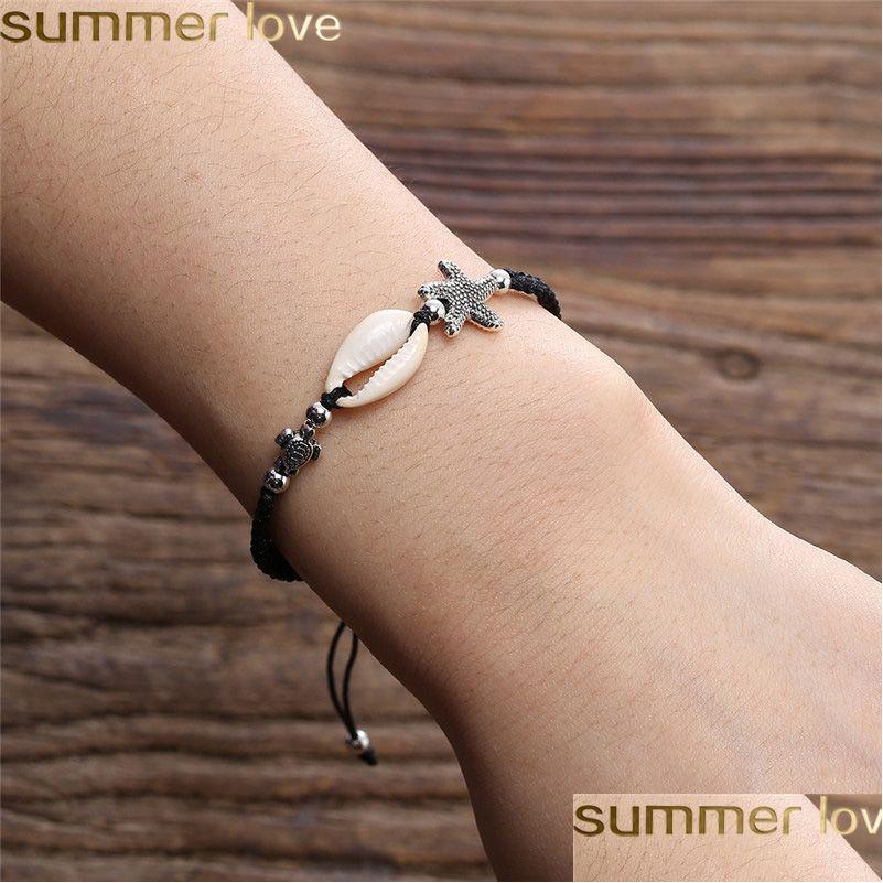 Charm Bracelets Bohemian Sea Turtle Shell Beach Bracelet Adjustable Starfish Rope Unisex Braided For Men And Women Personality Summe Dhuuf
Charm Bracelets Bohemian Sea Turtle Shell Beach Bracelet Adjustable Starfish Rope Unisex Braided For Men And Women Personality Summe Dhuuf