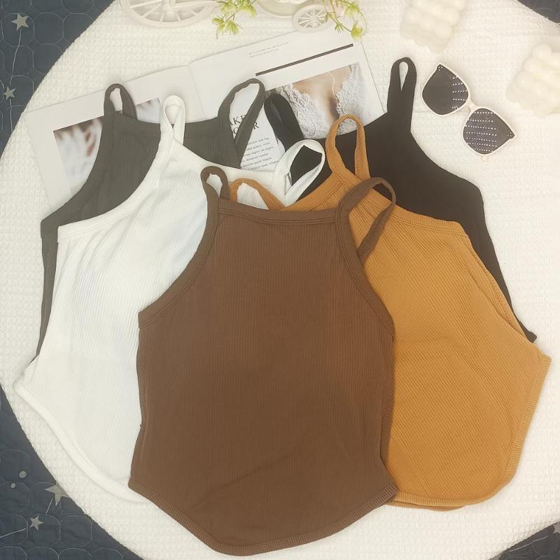 Women's Tanks Top Women Seamless Summer Streetwear Slim Solid Wireless Crop Tops With Chest Pad Undershirt Sleeveless Camisole, Black 
Women's Tanks Top Women Seamless Summer Streetwear Slim Solid Wireless Crop Tops With Chest Pad Undershirt Sleeveless Camisole, Black