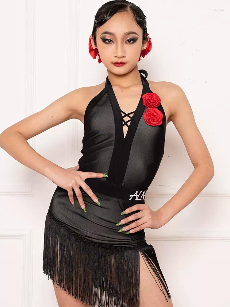 Stage Wear Kids Latin Dance Dress Girls Black Fringe Competition Cha Rumba Practice Clothes Performance Costume JL5517
Stage Wear Kids Latin Dance Dress Girls Black Fringe Competition Cha Rumba Practice Clothes Performance Costume JL5517