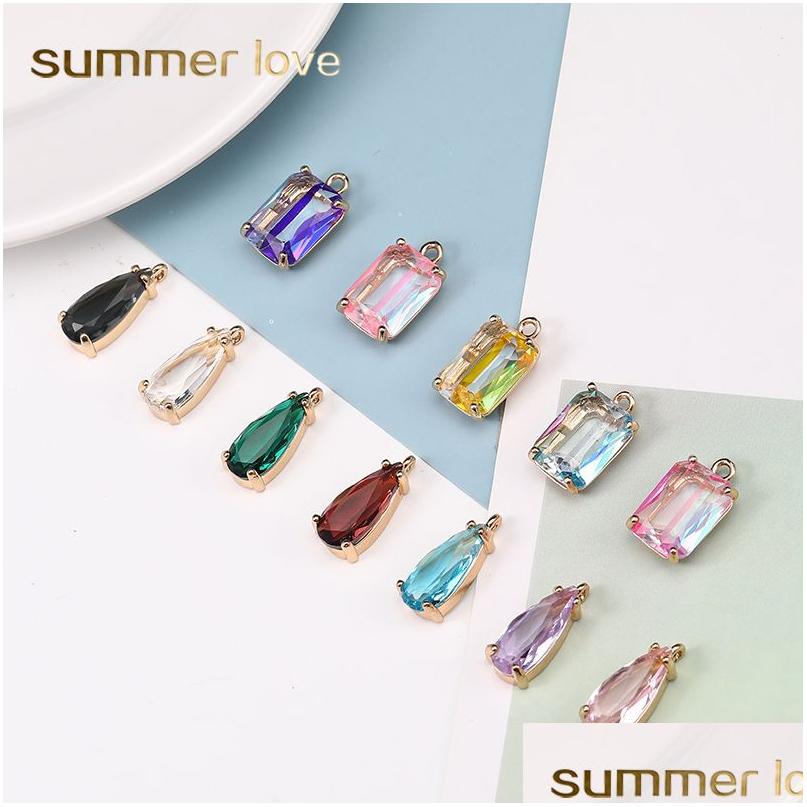 Charms Fashion K9 Crystal Pendant Charm Colorf Water Drop Square Shape Transparent Pendants For Necklace Earring Crafts Diy Jewelry Dhefd
Charms Fashion K9 Crystal Pendant Charm Colorf Water Drop Square Shape Transparent Pendants For Necklace Earring Crafts Diy Jewelry Dhefd