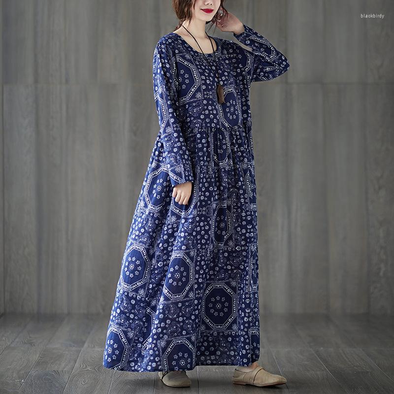 Casual Dresses Women Clothing Vintage Maxi Dress O-Neck Autumn Femme Robe Cotton Linen Vestidos Mujer Female Loose Oversized Long, Navy
Casual Dresses Women Clothing Vintage Maxi Dress O-Neck Autumn Femme Robe Cotton Linen Vestidos Mujer Female Loose Oversized Long, Navy