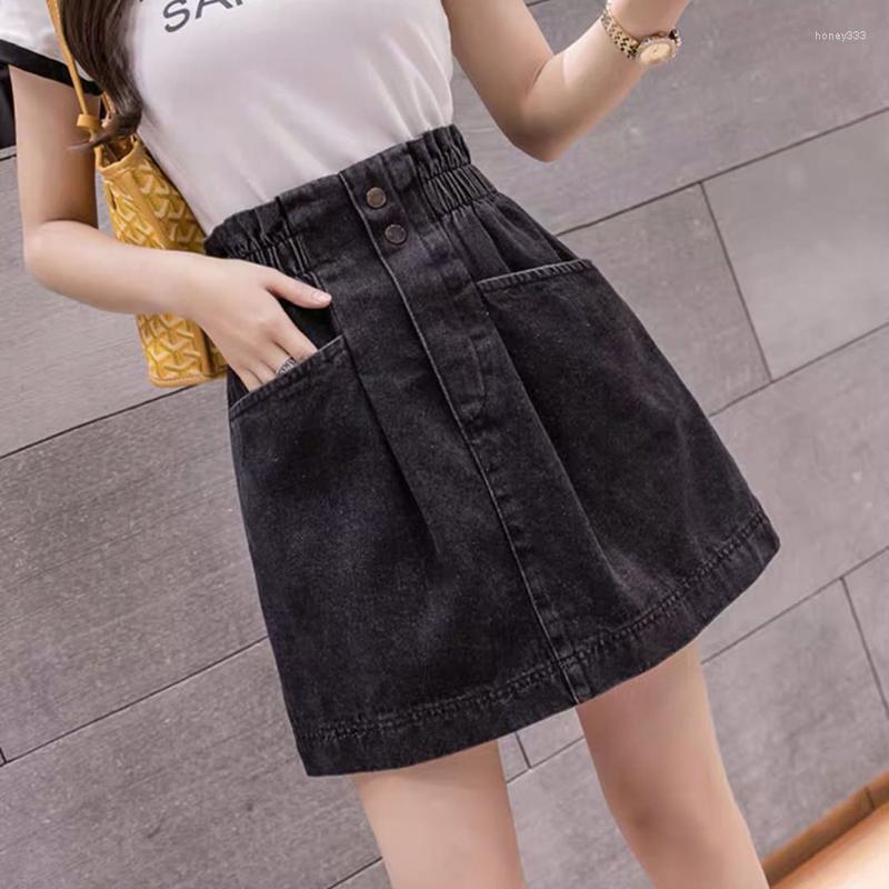 Skirts Elastic Waist 2023 Female A-line Sexy Blue Summer Pockets Design All-match Women Mini Denim Casual Streetwear, Black
Skirts Elastic Waist 2023 Female A-line Sexy Blue Summer Pockets Design All-match Women Mini Denim Casual Streetwear, Black