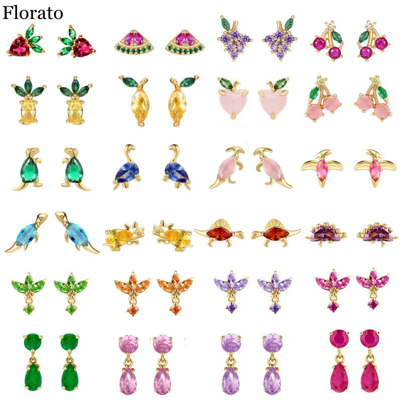 Colorful 925 Sterling Silver Ear Needle Crystal Zircon Mini Cute fruit Animal stud Earrings For Women delicate Fashion Jewelry
Colorful 925 Sterling Silver Ear Needle Crystal Zircon Mini Cute fruit Animal stud Earrings For Women delicate Fashion Jewelry