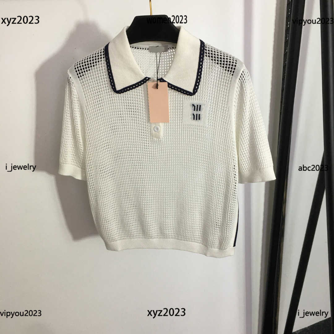 woman Lapel tees high quality Hollow out lapel short sleeved knit top Size -L Fashion designer short sleeved T-shirt May25, #1
woman Lapel tees high quality Hollow out lapel short sleeved knit top Size -L Fashion designer short sleeved T-shirt May25, #1