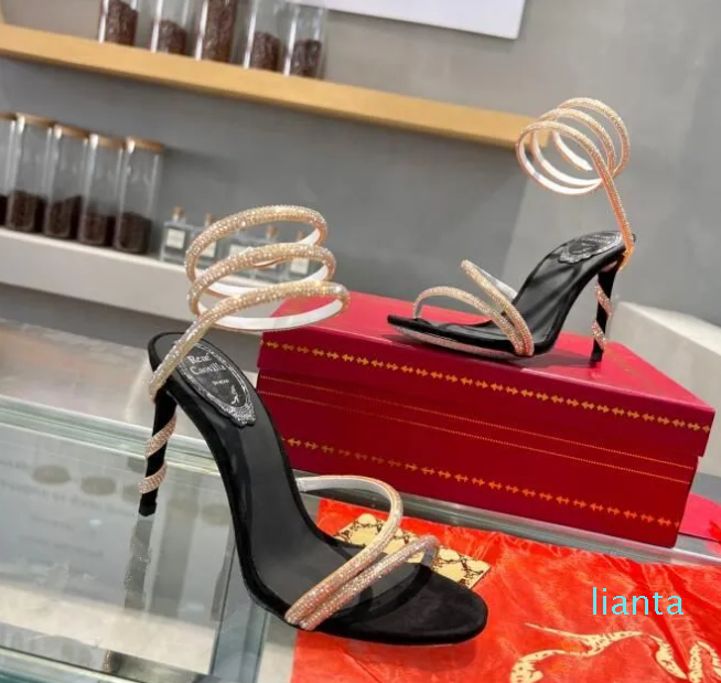 2023ss sandals crystal embellished spiral wrap around sandals twining rhinestone sandal women Top quality Black stiletto heels shoes, Rene s6242
2023ss sandals crystal embellished spiral wrap around sandals twining rhinestone sandal women Top quality Black stiletto heels shoes, Rene s6242