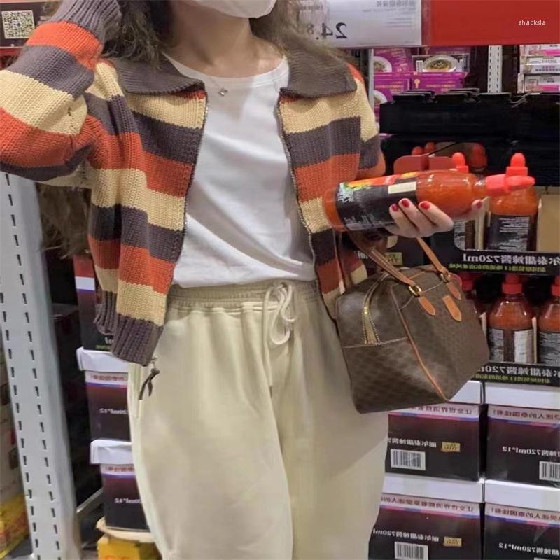 Women's Sweaters 2023 Autumn Women's Retro Port Style Color Contrast Stripe Lapel Knit Cardigan Short Sweater Small Coat, Sky blue
Women's Sweaters 2023 Autumn Women's Retro Port Style Color Contrast Stripe Lapel Knit Cardigan Short Sweater Small Coat, Sky blue