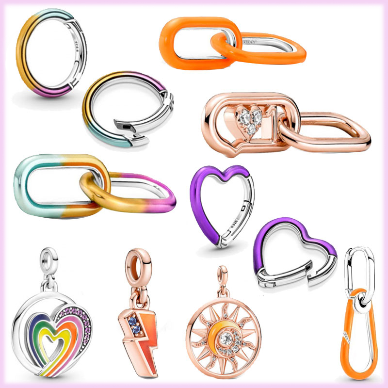 2023 Summer 925 Stering Silver Tie-dye Double Link Orange Link Purple Heart Connector Charm Fit Original Pandora Me Bracelet Jewelry DIY
2023 Summer 925 Stering Silver Tie-dye Double Link Orange Link Purple Heart Connector Charm Fit Original Pandora Me Bracelet Jewelry DIY