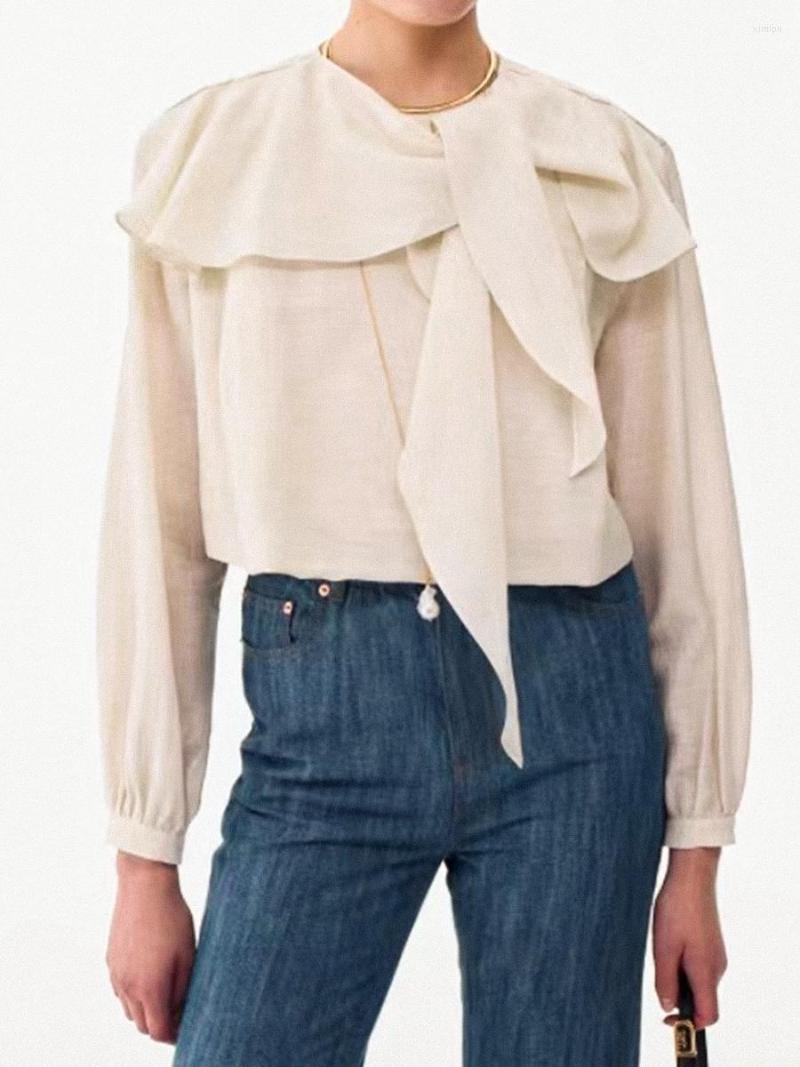 Women' Blouses Solid Lace-up Casual O-neck Long Lantern Sleeve Vintage Female Blouse 2023 Spring Elegant Chic Cozy Classic Women Shirts, White
Women' Blouses Solid Lace-up Casual O-neck Long Lantern Sleeve Vintage Female Blouse 2023 Spring Elegant Chic Cozy Classic Women Shirts, White
