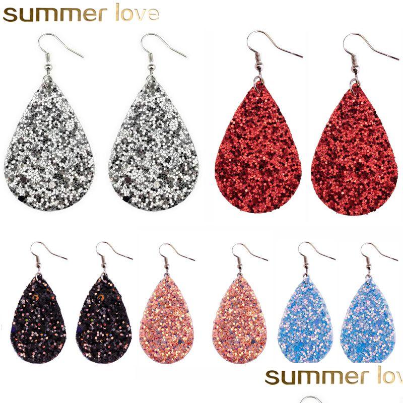 Charm Water Drop Pu Leather Earrings New Simple Design Teardrop Sequin Glitter Statement Double Side For Women Jewelry Delivery Dhs3O
Charm Water Drop Pu Leather Earrings New Simple Design Teardrop Sequin Glitter Statement Double Side For Women Jewelry Delivery Dhs3O