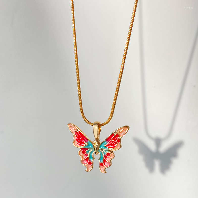 Chains Fashion Multicolor Drop Oil Butterfly Pendant Necklace For Women Gold Color Clavicle Chain Wedding Jewelry Birthday Gift 2023
Chains Fashion Multicolor Drop Oil Butterfly Pendant Necklace For Women Gold Color Clavicle Chain Wedding Jewelry Birthday Gift 2023