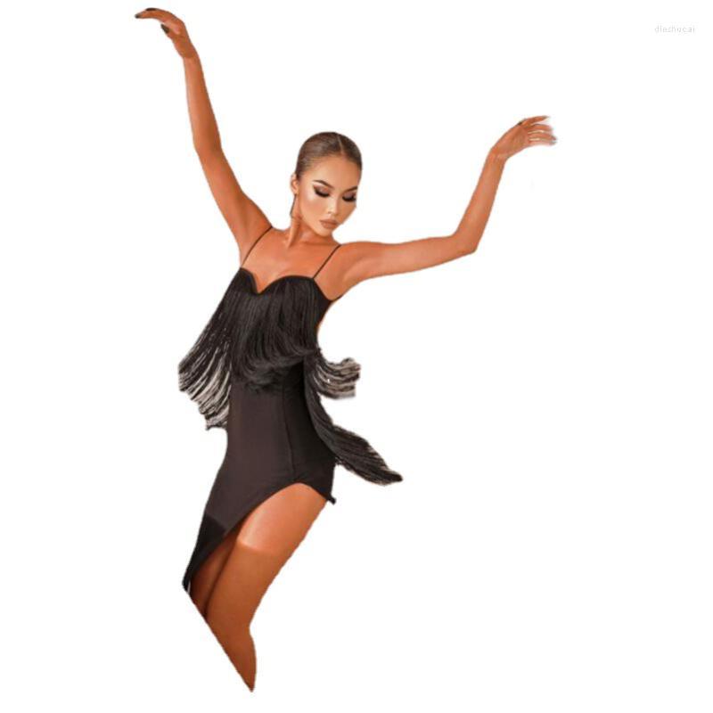 Stage Wear Black Back Waist V-Shaped Tassel Women Latin Dance Dress Salsa Samba Costumes With Bodysuit
Stage Wear Black Back Waist V-Shaped Tassel Women Latin Dance Dress Salsa Samba Costumes With Bodysuit