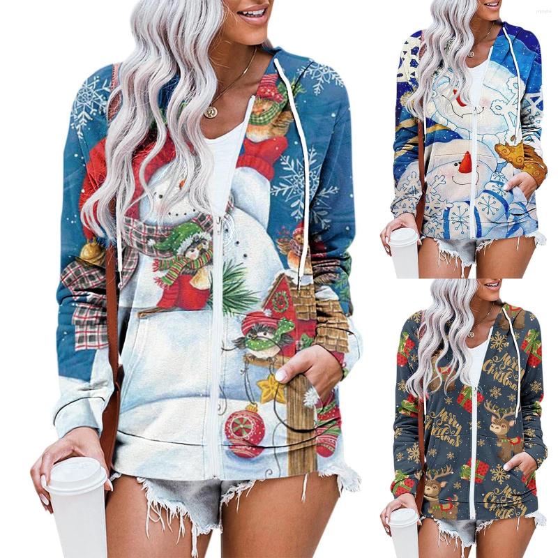 Women' Jackets Women' Long Sleeve Tunics Zip Up Hoodies Sweatshirt Casual Chrismas Printing Zipper Hooded With Pockets Jacket Outwear, Bu
Women' Jackets Women' Long Sleeve Tunics Zip Up Hoodies Sweatshirt Casual Chrismas Printing Zipper Hooded With Pockets Jacket Outwear, Bu