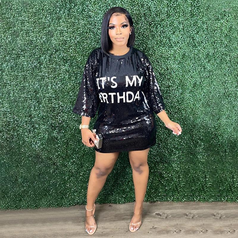 Party Dresses STYLISH LADY Letter Birthday Sequined Dress 2023 Spring Women Half Sleeve O Neck Loose Club Shiny Mini Vestidos Femininos, Black
Party Dresses STYLISH LADY Letter Birthday Sequined Dress 2023 Spring Women Half Sleeve O Neck Loose Club Shiny Mini Vestidos Femininos, Black